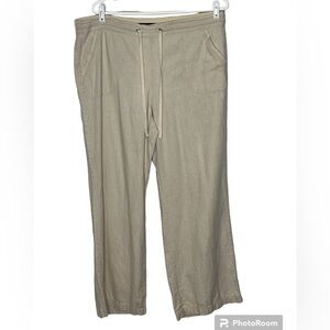 Counterparts Tan Linen Blend Wide Leg Pants Sz 12
